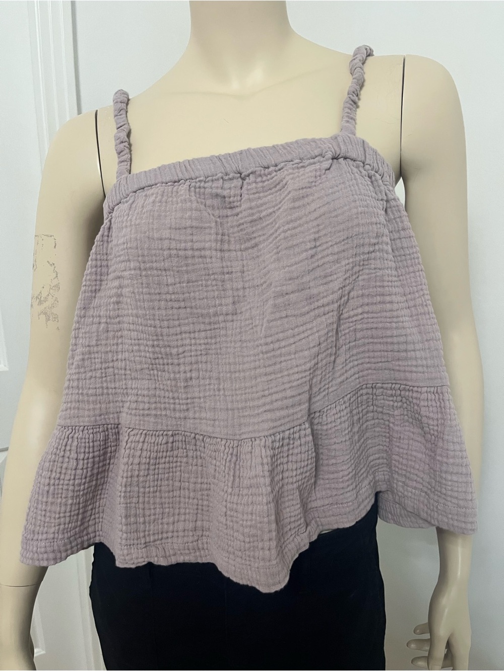 Grade &Gather Ruched Spaghetti-Strap Ruffle Hem Camisole - Lavender